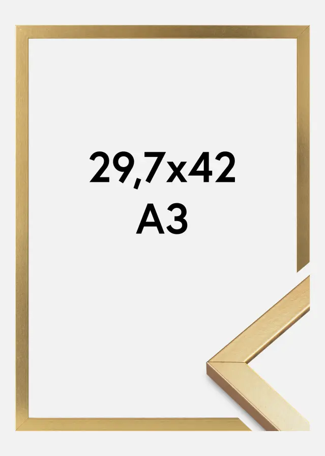 Moldura Minerva Vidro acrílico Dourado 29,7x42 cm (A3)