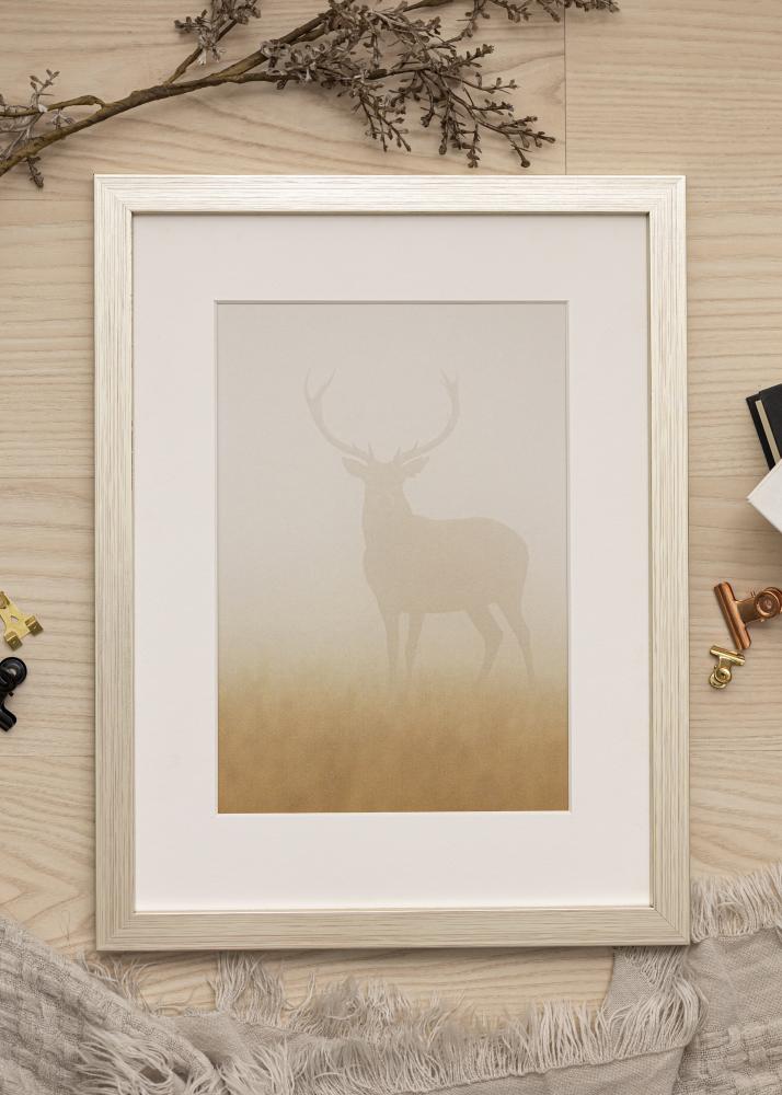 Moldura Prateado Wood 20x20 cm