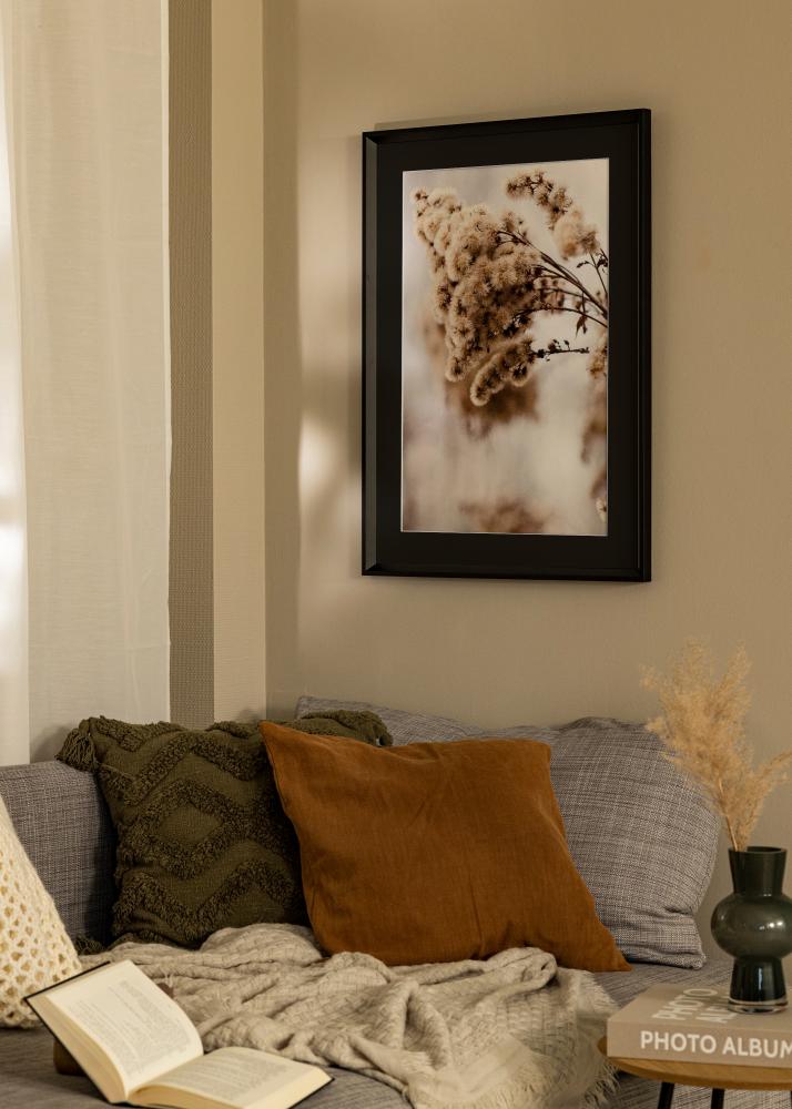 Moldura Globe Preto 24x30 cm - Passe-partout Preto 7x9 inches