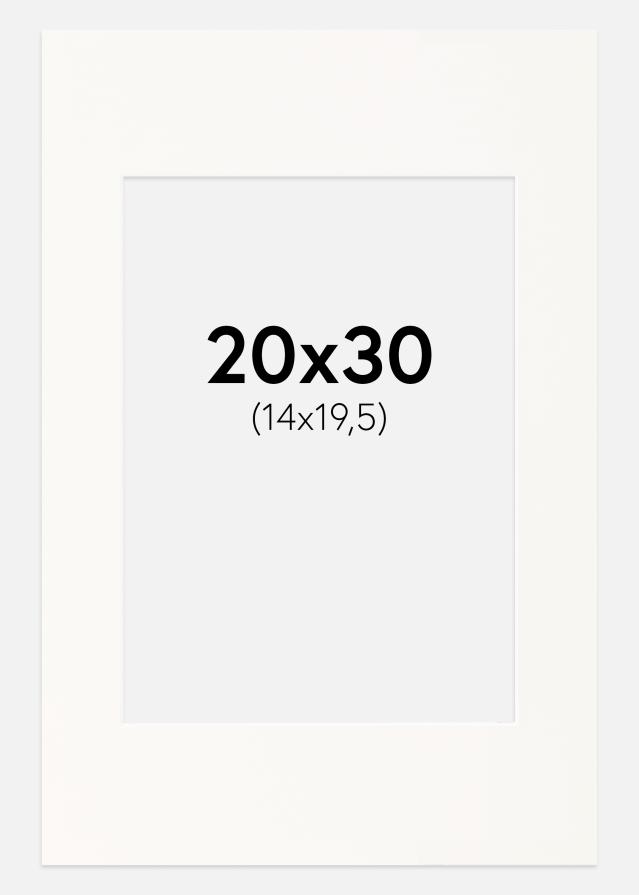 Passe-partout Antique White (Bordo interior branco) 20x30 cm (14x19,5)