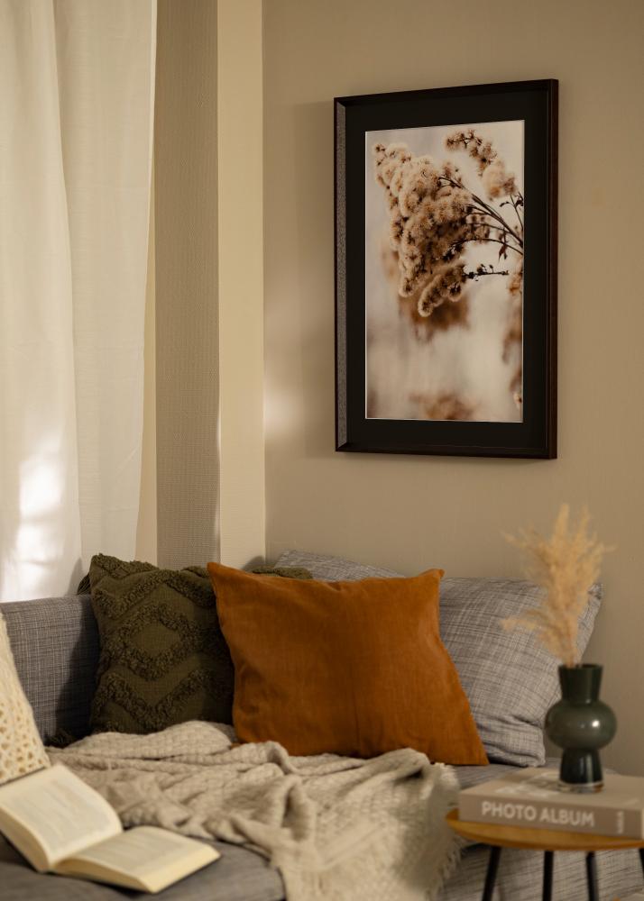 Moldura Globe Espresso 24x30 cm - Passe-partout Preto 7x9 inches