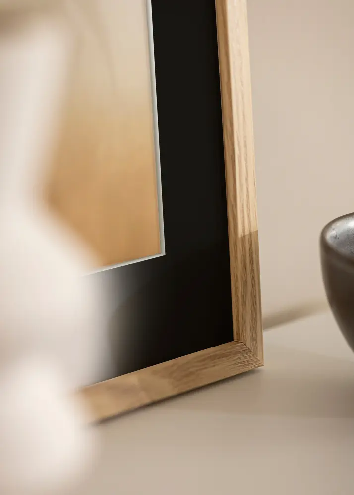 Moldura Trendy Carvalho 30x40 cm - Passe-partout Preto 21x29,7 cm (A4)