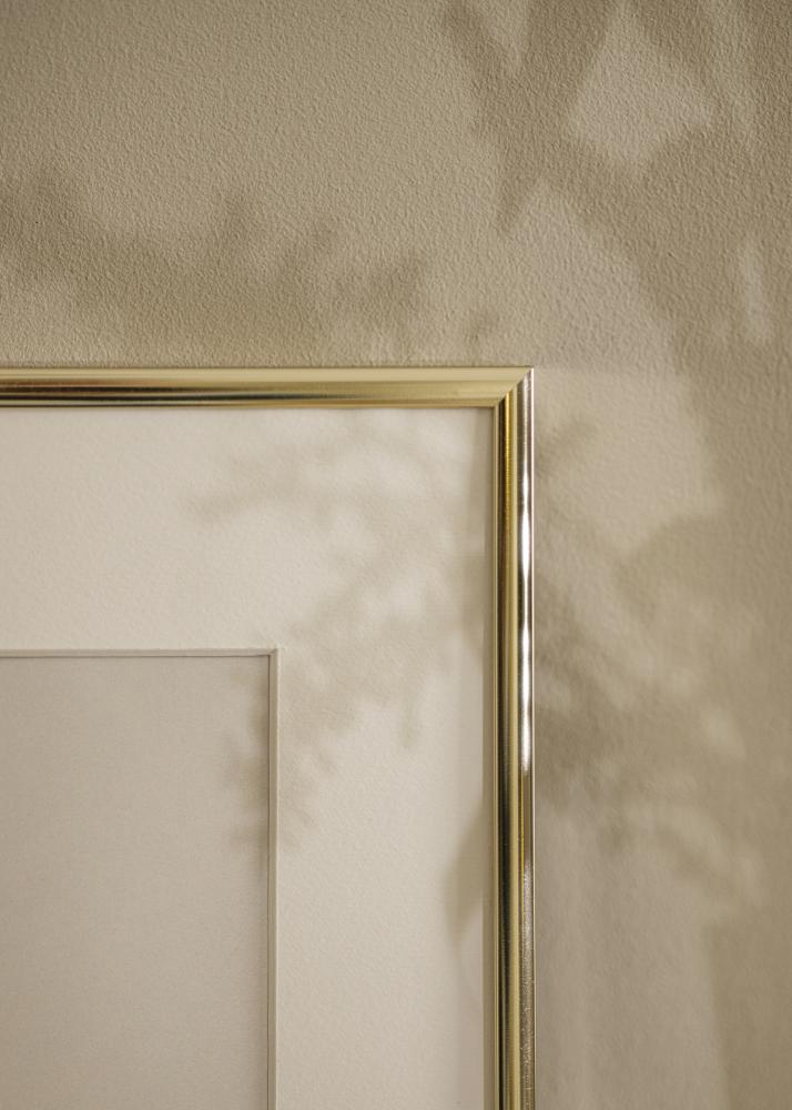 Moldura Alumínio Vidro acrílico Brilhante Dourado 21x29,7 cm (A4)