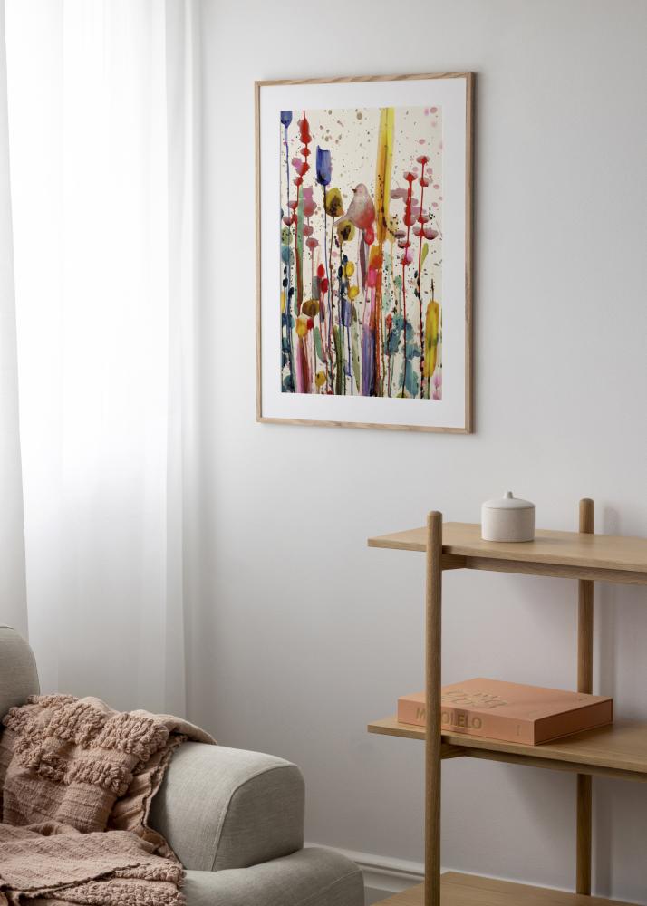 Moldura carvalho estreito acrílico 32x32 cm