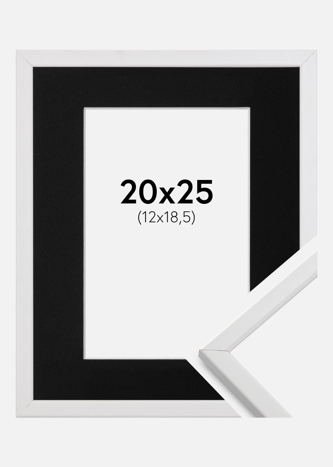 Product Image for Moldura Galant Branco 20x25 cm - Passe-partout Preto 13x19,5 cm
