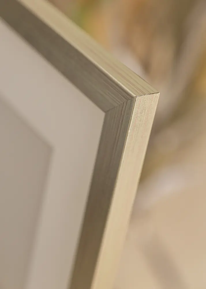 Moldura Silver Wood 50x70 cm - Passe-partout Branco 33x56 cm