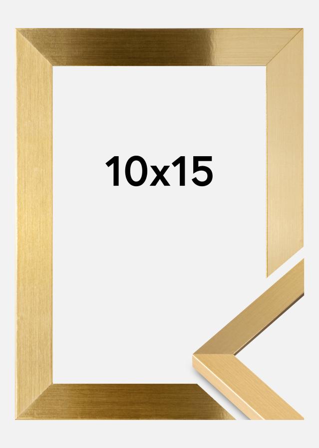 Moldura Selection Vidro acrílico Dourado 10x15 cm