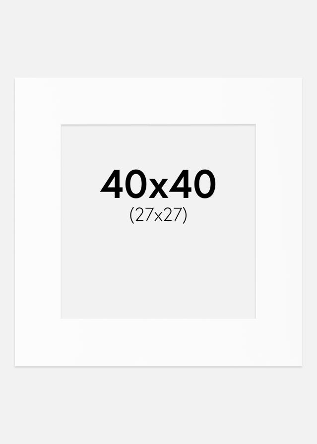 Passe-partout Branco Padrão (Bordo interior branco) 40x40 cm (27x27)