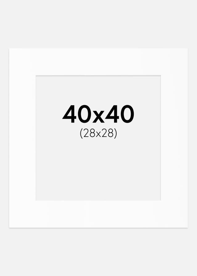 Passe-partout Branco Padrão (Bordo interior branco) 40x40 cm (28x28)