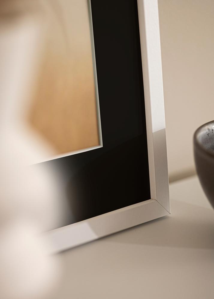 Moldura Trendy Branco 20x30 cm - Passe-partout Preto 10x20 cm