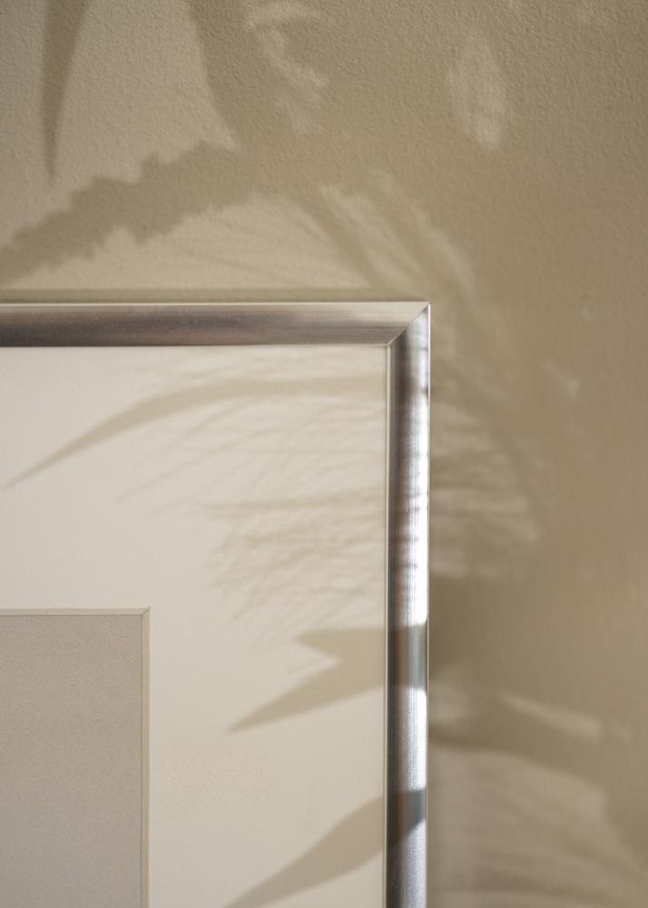 Moldura Póster Frame Aluminum Prateado 70x100 cm - Passe-partout Branco 62x85 cm