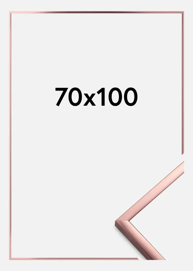 Moldura Póster Frame Aluminum Vidro acrílico Ouro rosado 70x100 cm