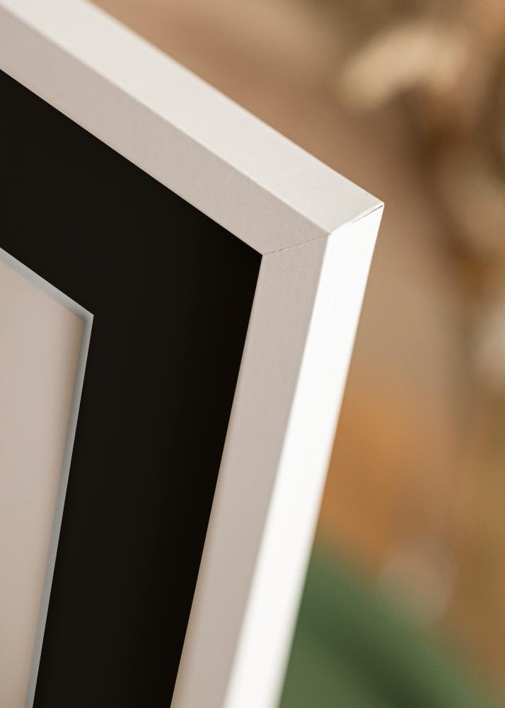 Moldura Trendy Branco 20x30 cm - Passe-partout Preto 10x20 cm