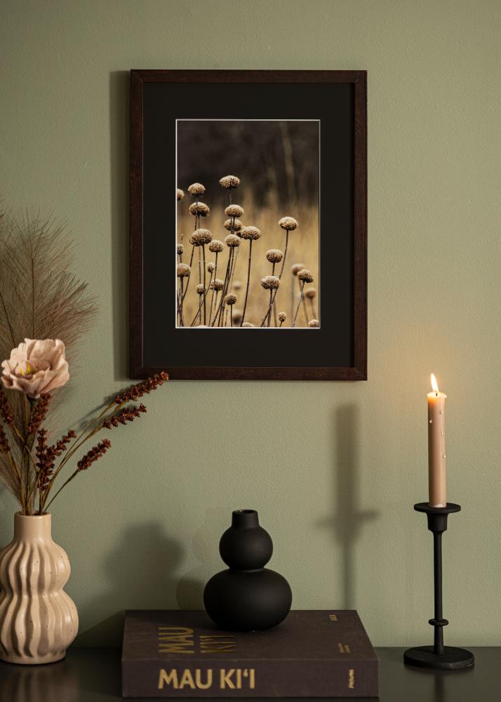 Moldura Selection Nogueira 70x100 cm - Passe-partout Preto 62x93 cm