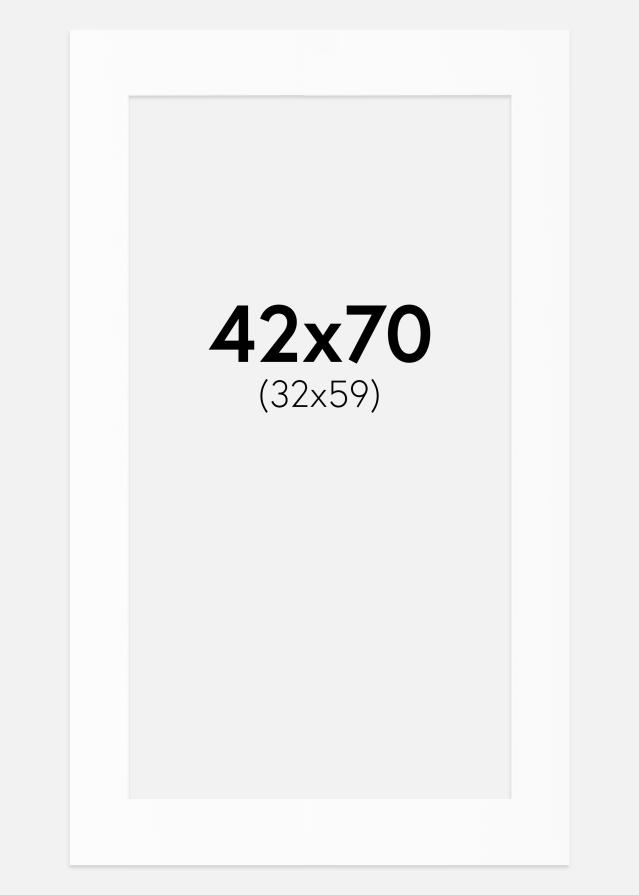 Passe-partout Branco Padrão (Bordo interior branco) 42x70 cm (32x59)