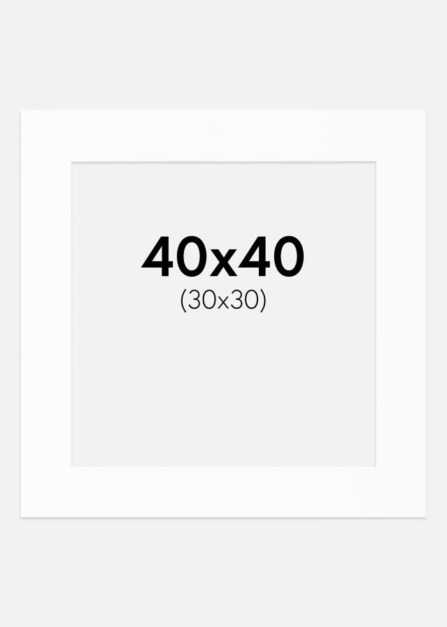 Passe-partout Branco Padrão (Bordo interior branco) 40x40 cm (30x30)