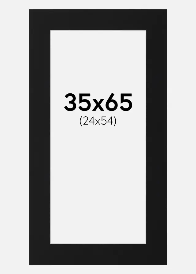 Passe-partout Preto Padrão (Bordo interior branco) 35x65 cm (24x54)