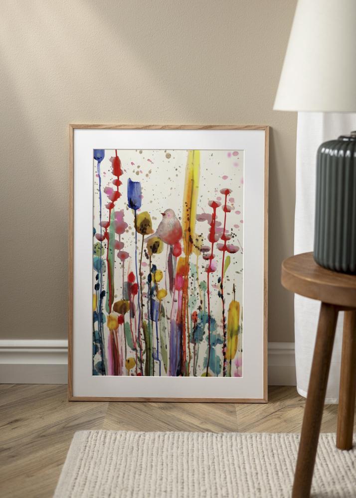 Moldura carvalho estreito acrílico 32x32 cm