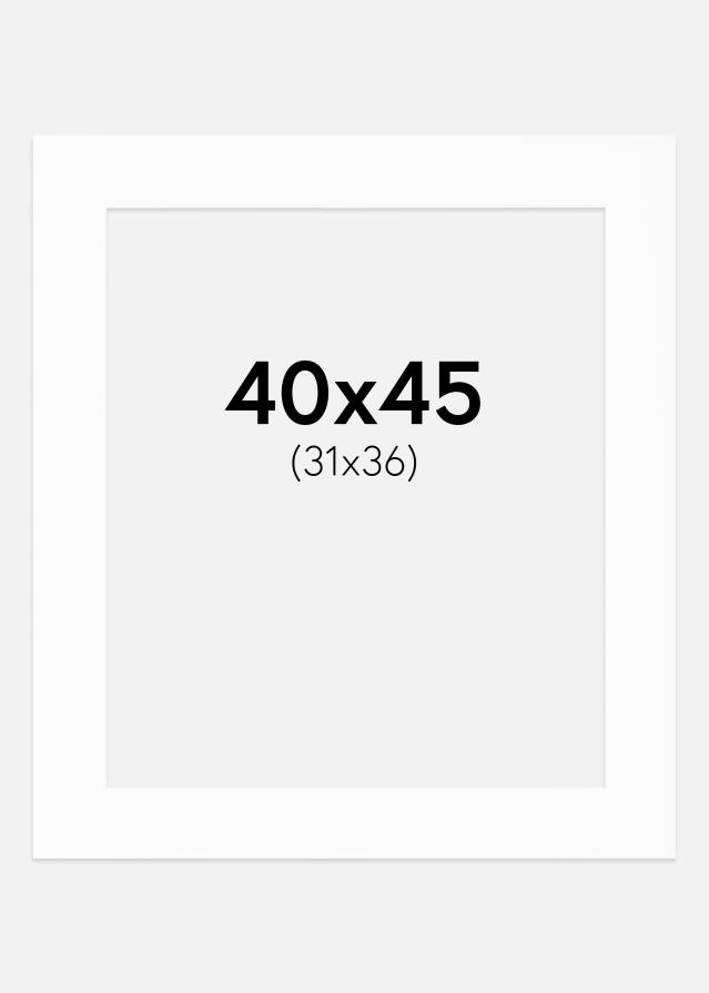 Passe-partout Branco Padrão (Bordo interior branco) 40x45 cm (31x36)