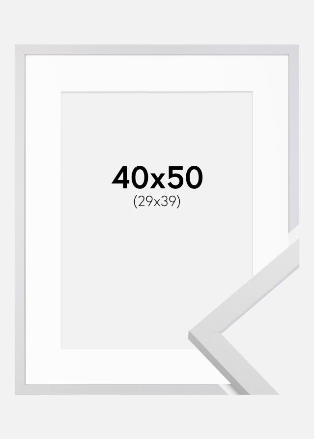 Moldura Trendy Branco 40x50 cm - Passe-partout Branco 30x40 cm