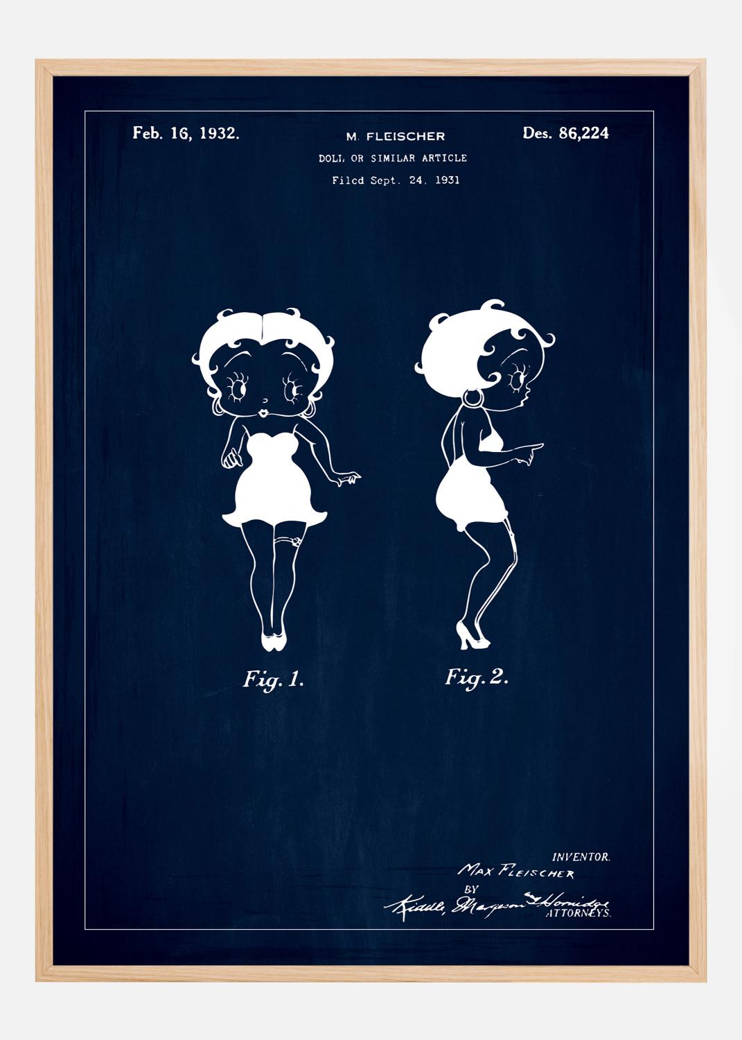 Product Image for Desenho de patentes - Betty Boop - Azul Póster (30x40 cm)
