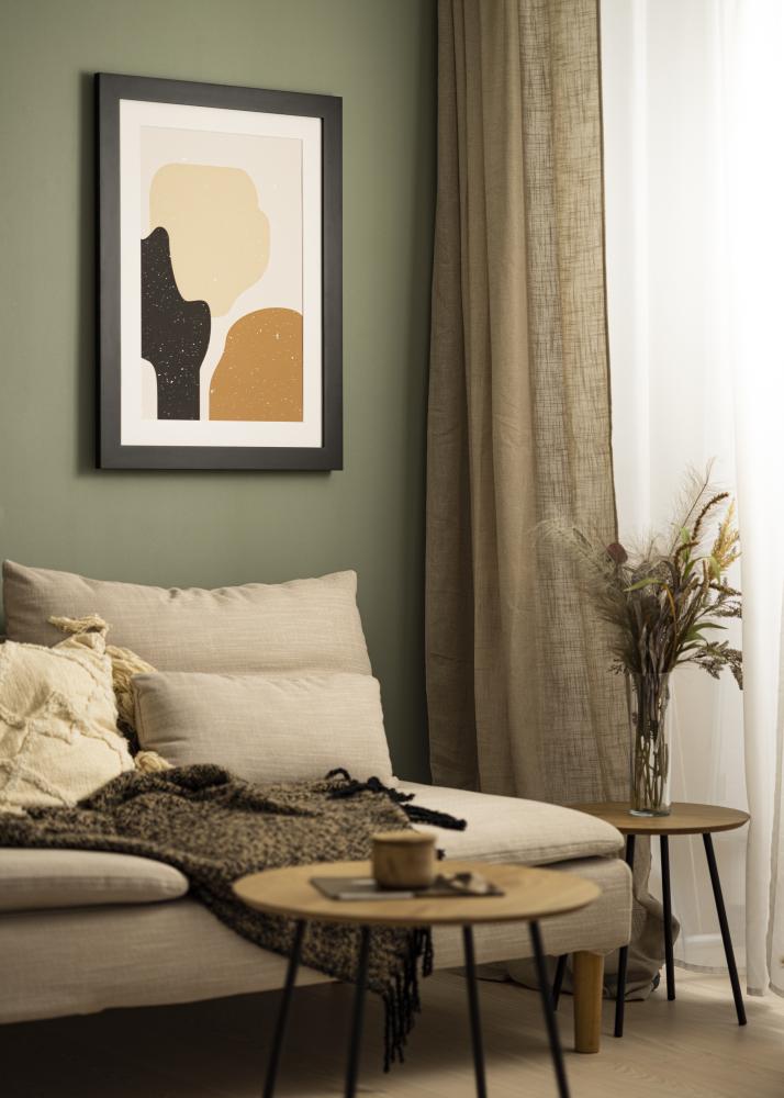 Härjedalen Preto 85x115 cm - Passe-partout Branco 70x100 cm