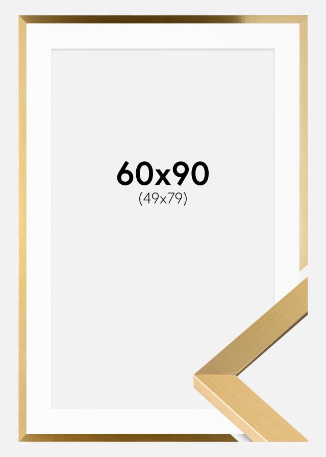 Moldura Selection Dourado 60x90 cm - Passe-partout Branco 50x80 cm