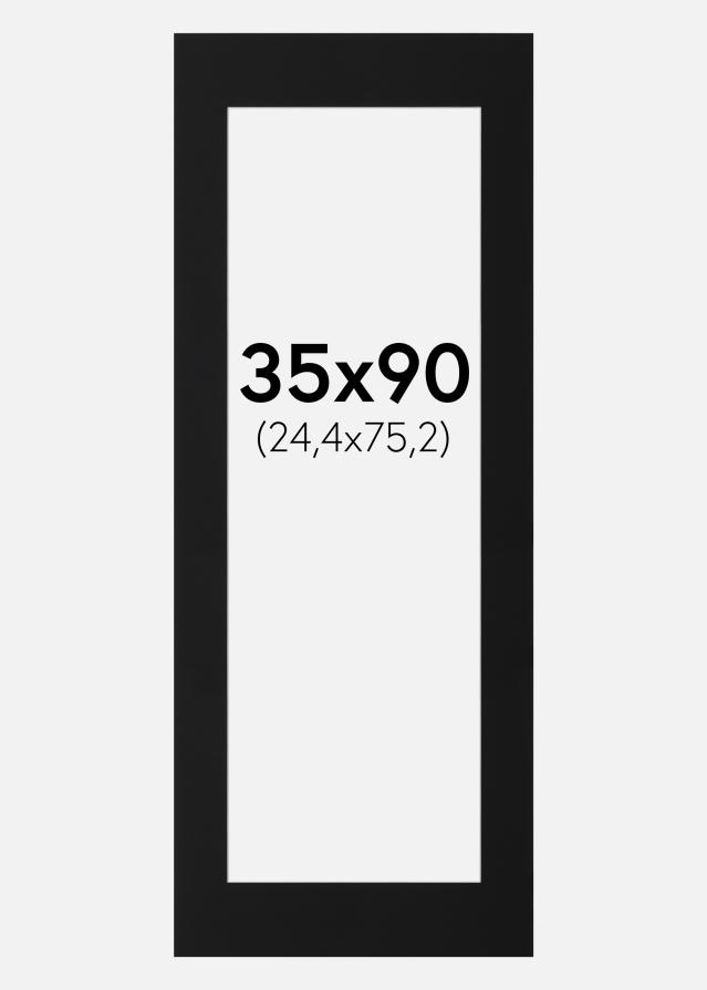 Passe-partout Preto Padrão (Bordo interior branco) 35x90 cm (24,4x75,2)