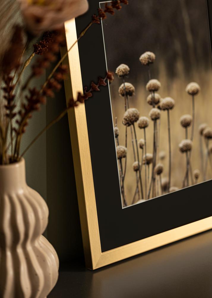 Moldura Selection Dourado 30x40 cm - Passe-partout Preto 21x29,7 cm (A4)