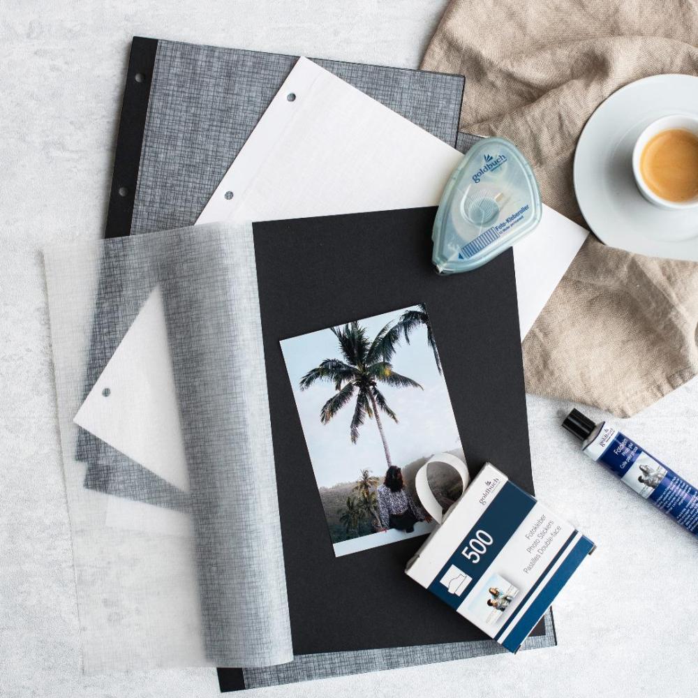 Folhas para álbuns A4 - 20 Folhas pretas