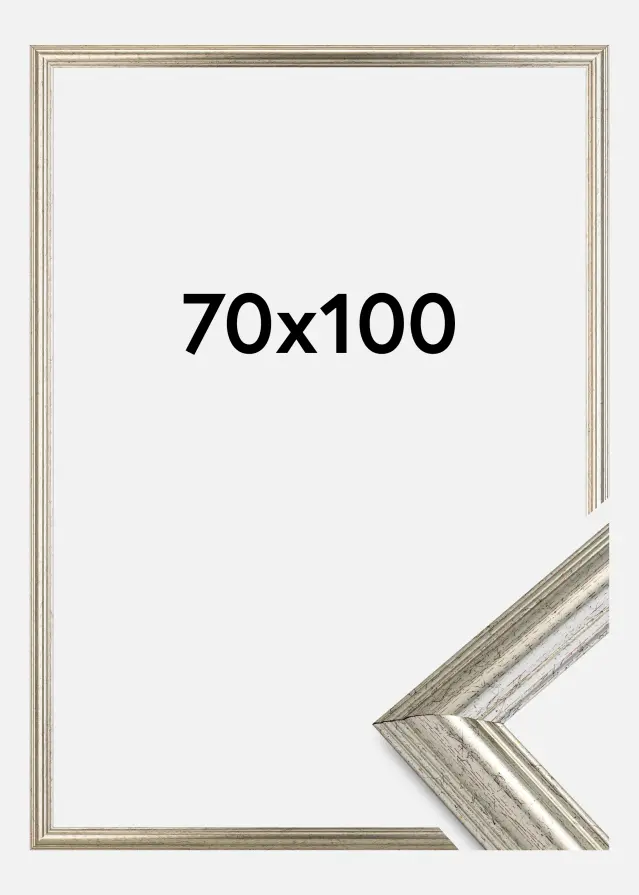 Moldura Västkusten Vidro acrílico Prateado 70x100 cm