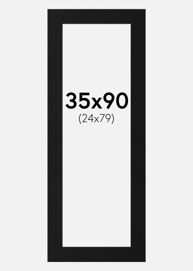 Passe-partout Preto Padrão (Bordo interior branco) 35x90 cm (24x79)
