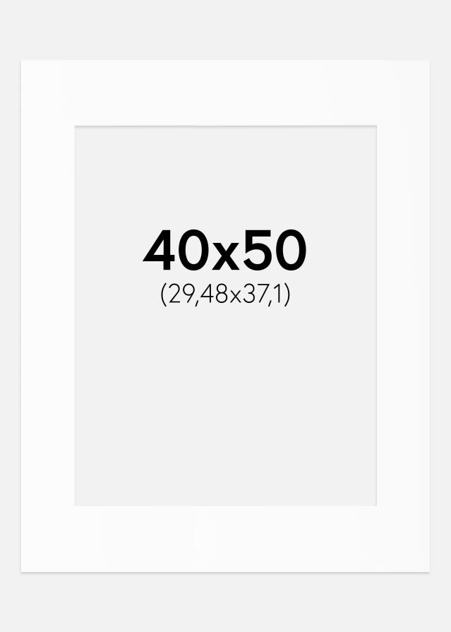 Passe-partout Branco Padrão (Bordo interior branco) 40x50 cm (29,48x37,1)