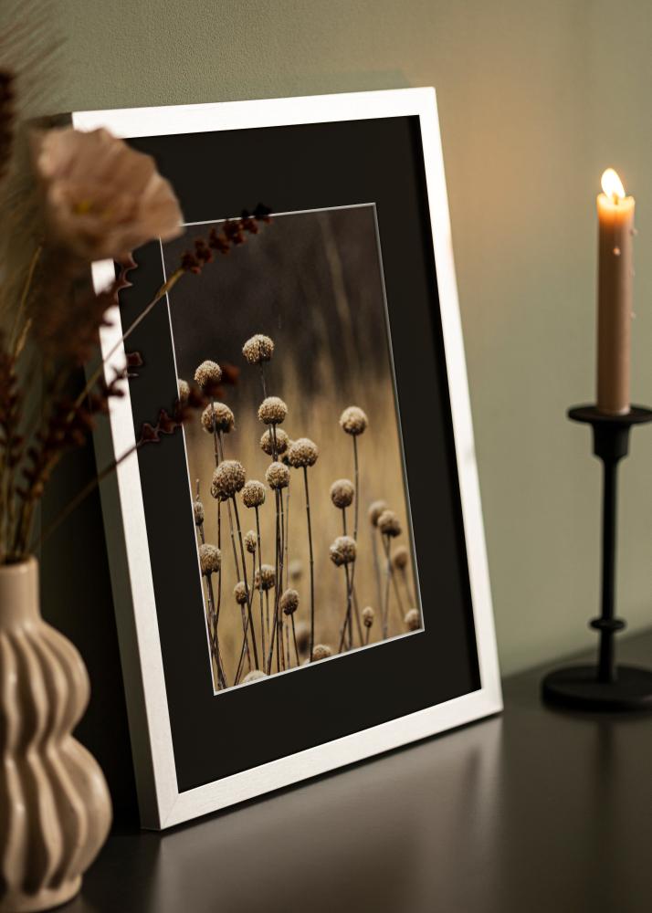 Moldura Selection Prateado 13x18 cm - Passe-partout Preto 9x12 cm