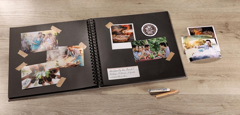 Fun Álbum de espiral Turquesa - 30x30 cm (50 Páginas pretas / 25 folhas)