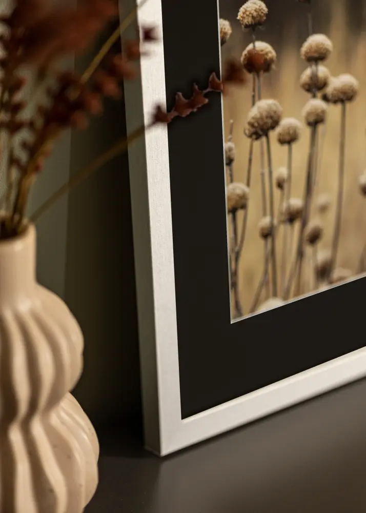 Moldura Selection Prateado 15x20 cm - Passe-partout Preto 4x5 inches