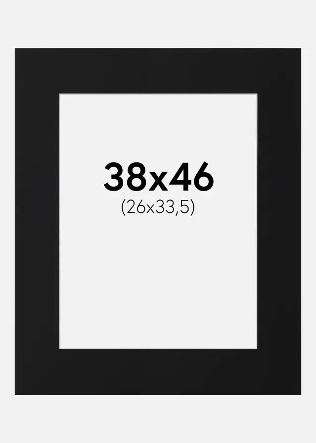 Passe-partout Preto Padrão (Bordo interior branco) 38x46 cm (26x33,5)