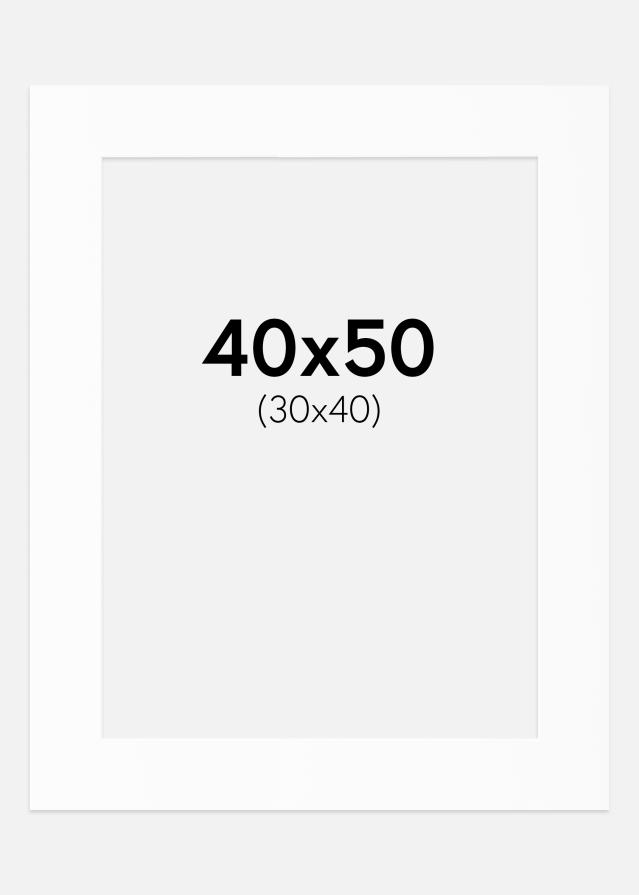 Passe-partout Branco Padrão (Bordo interior branco) 40x50 cm (30x40)