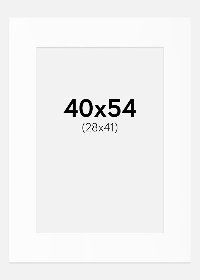 Passe-partout Branco Padrão (Bordo interior branco) 40x54 cm (28x41)