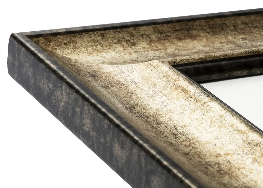 Moldura Saltsjöbaden Ouro antigo 45x60 cm - Passe-partout Preto 12x18 inches