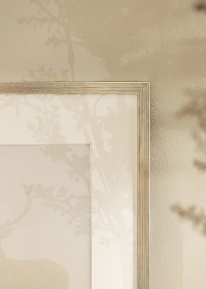 Moldura Edsbyn Prateado 40x50 cm - Passe-partout Branco 29,7x42 cm (A3)