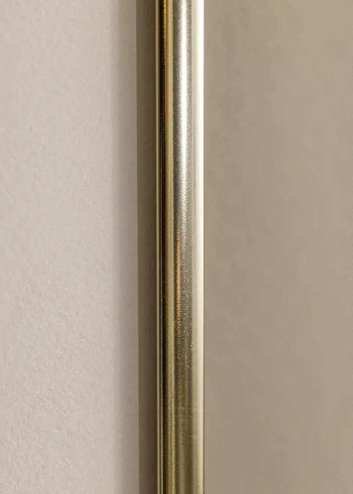 Moldura Alumínio Brilhante Dourado 50x50 cm - Passe-partout Branco 40x40 cm