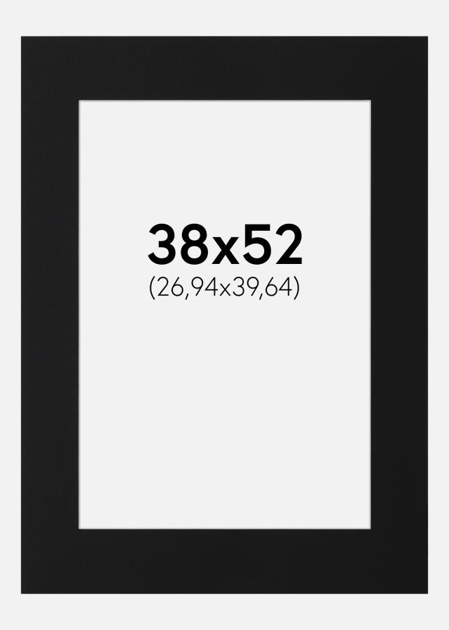 Passe-partout Preto Padrão (Bordo interior branco) 38x52 cm (26,94x39,64)