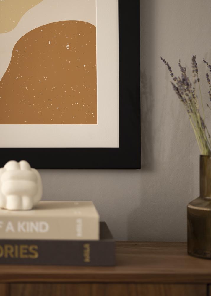 Härjedalen Preto 85x115 cm - Passe-partout Branco 70x100 cm