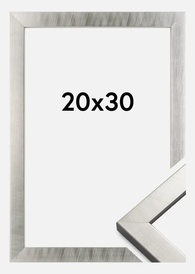 Moldura Uppsala Vidro acrílico Prateado 20x30 cm