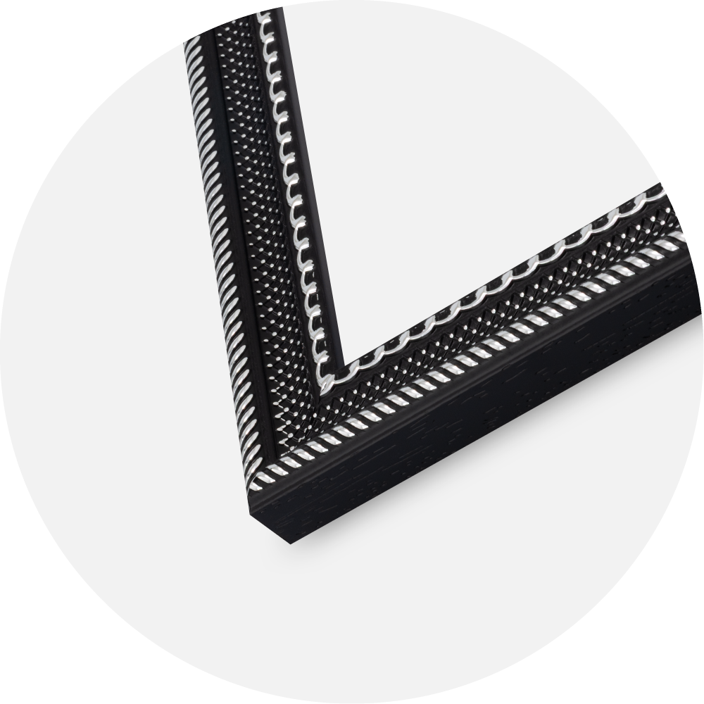 Moldura Trellis Vidro acrílico Preto 30x40 cm