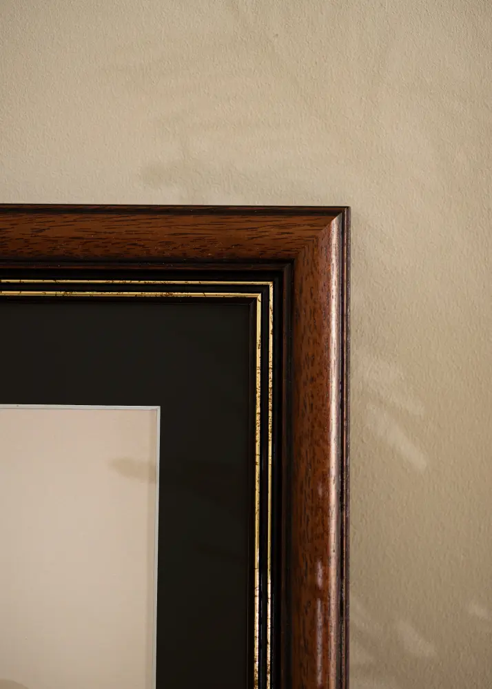 Moldura Old Retro 40x40 cm - Passe-partout Preto 30x30 cm