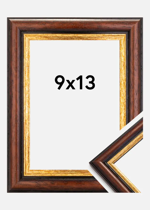 Moldura Siljan Vidro acrílico Castanho 9x13 cm