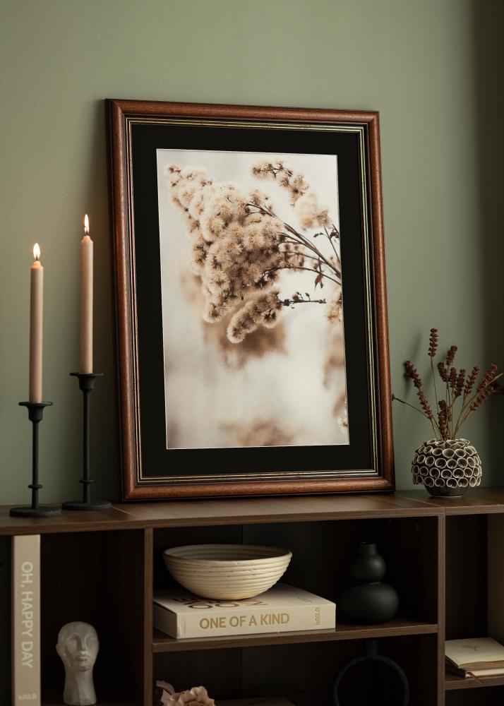 Moldura Old Retro 40x50 cm - Passe-partout Preto 27x35 cm