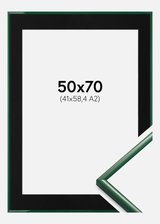 Moldura New Lifestyle Moss Green 50x70 cm - Passe-partout Preto 42x59,4 cm (A2)